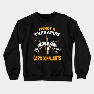 Car Therapist Funny Auto Mechanic Garage Crewneck Sweatshirt